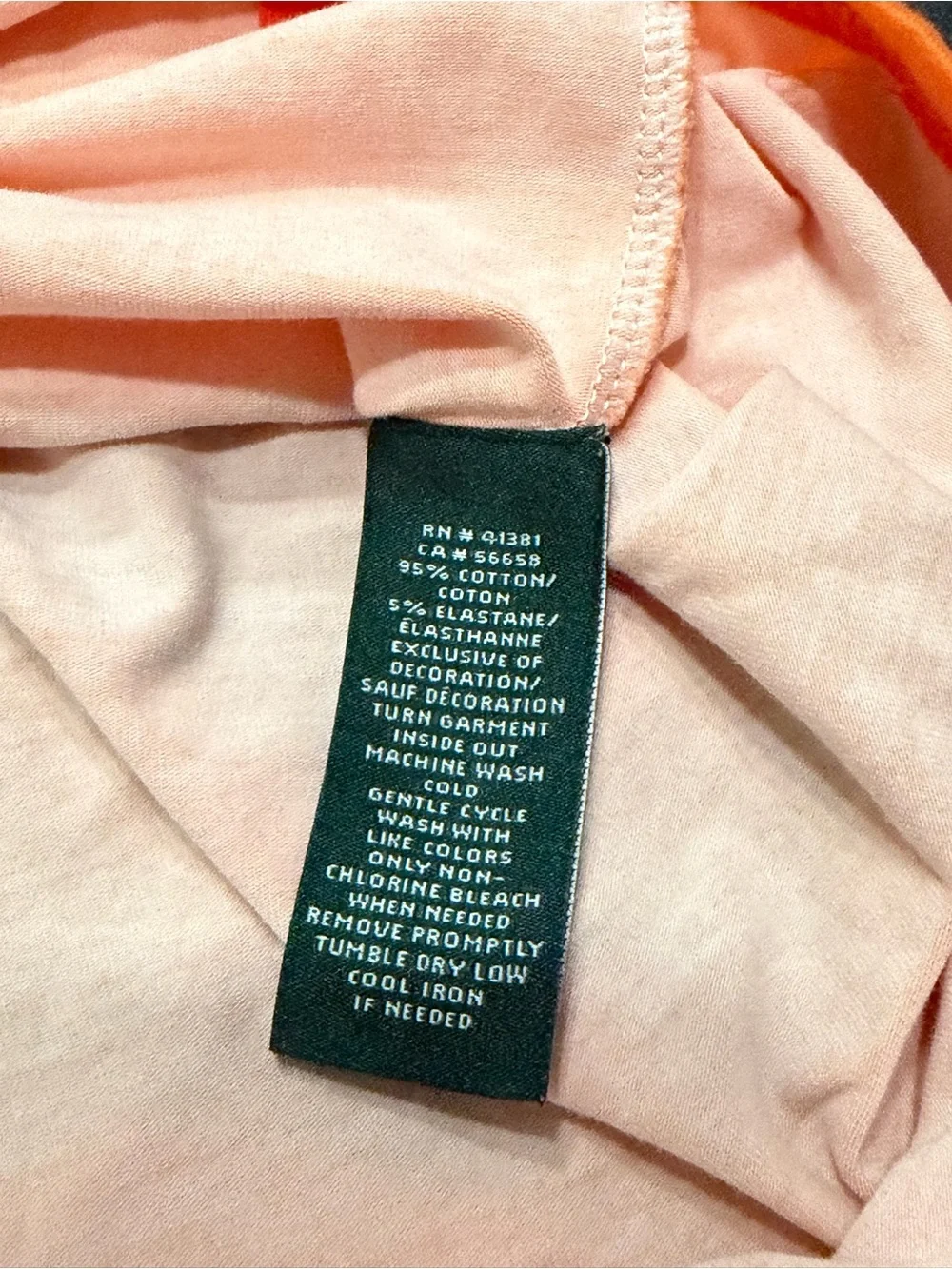 Ralph Lauren Ombre Peach Orange Zip Neck Top Women’s XL 3/4 Sleeve